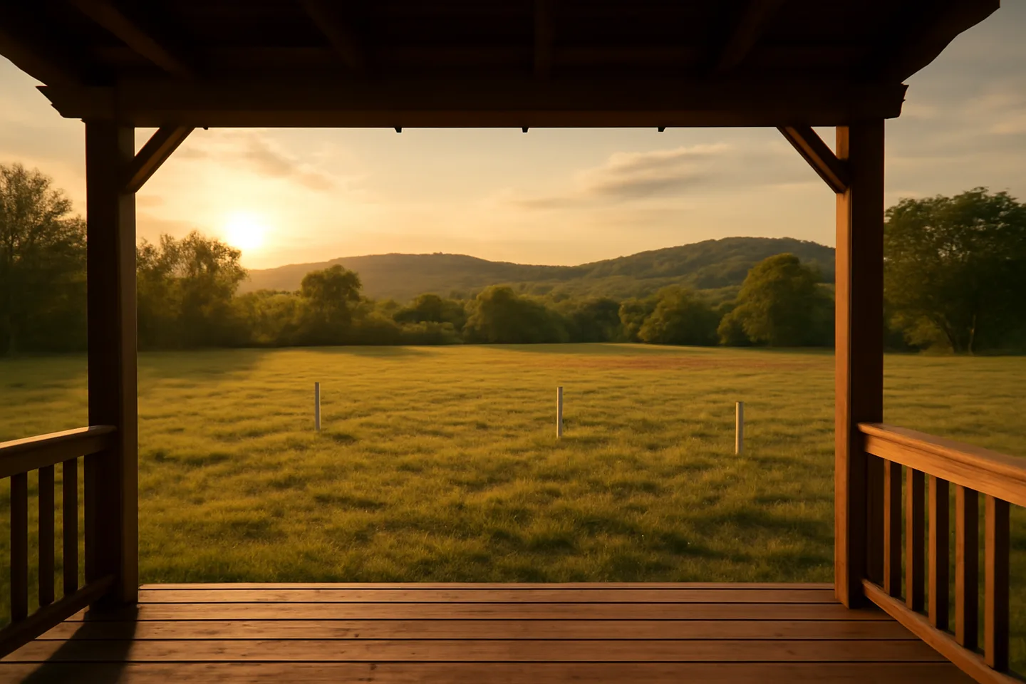 Porch view overlooking a vacant lot for sale