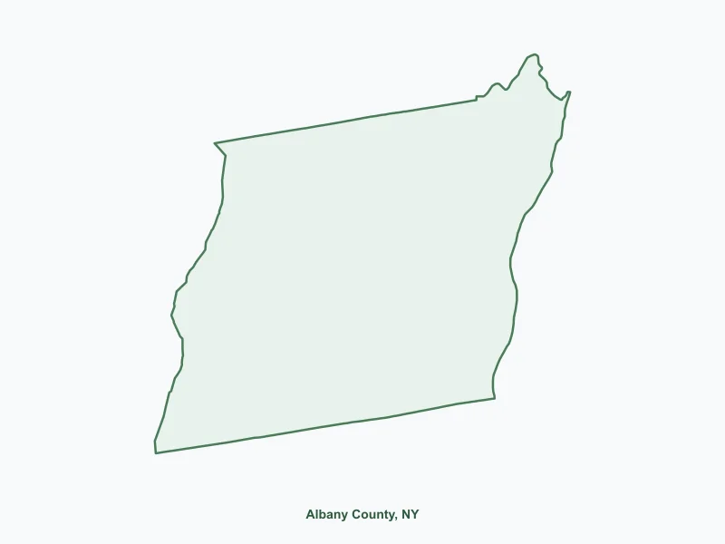 Map of Albany County, NY showing major cities