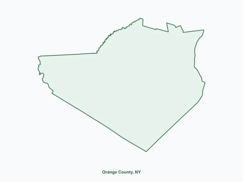 Map of Orange County, NY showing major cities