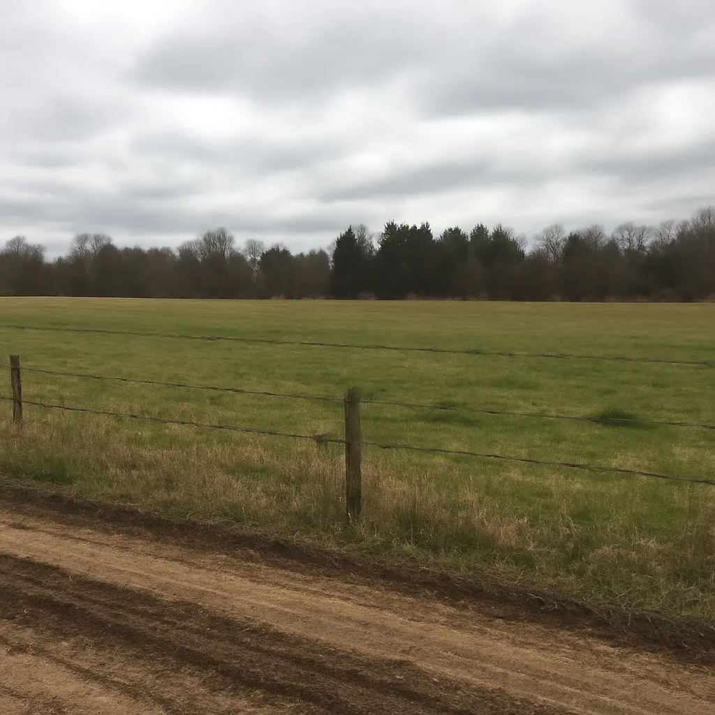 Rural acreage with open grassland and conifer forest in Middletown, New York