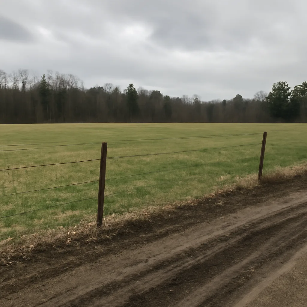 Rural acreage with open grassland and conifer forest in Orange County, New York
