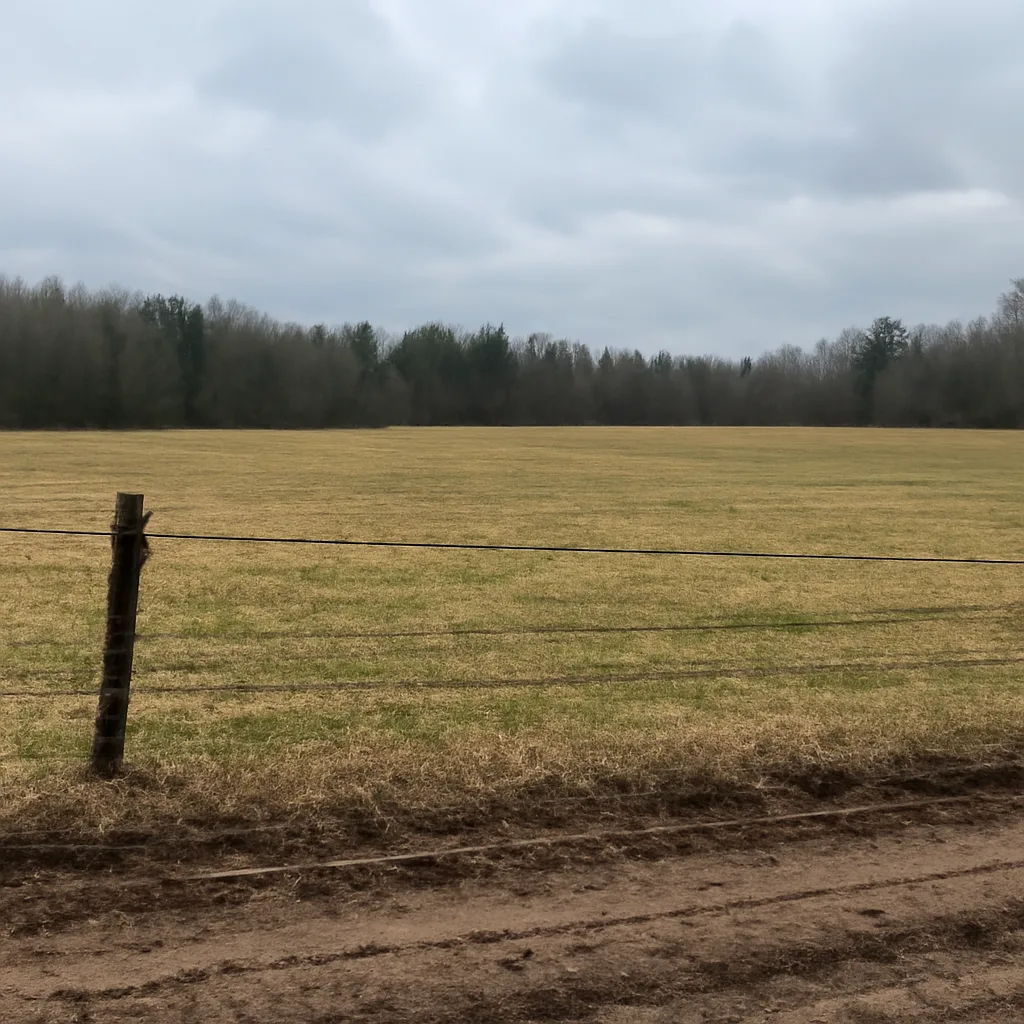 Rural acreage with open grassland and conifer forest in Rockland County, New York