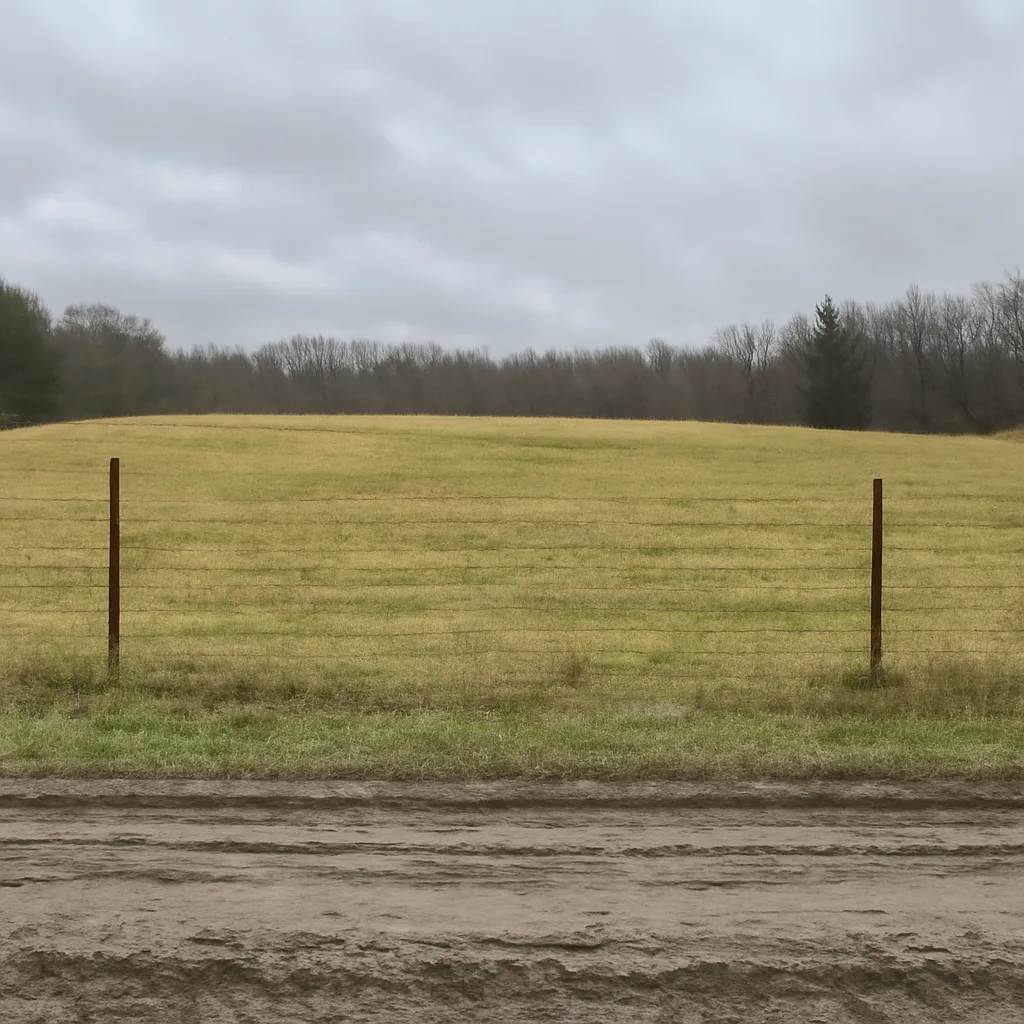 Rural acreage with open grassland and conifer forest in Saratoga County, New York