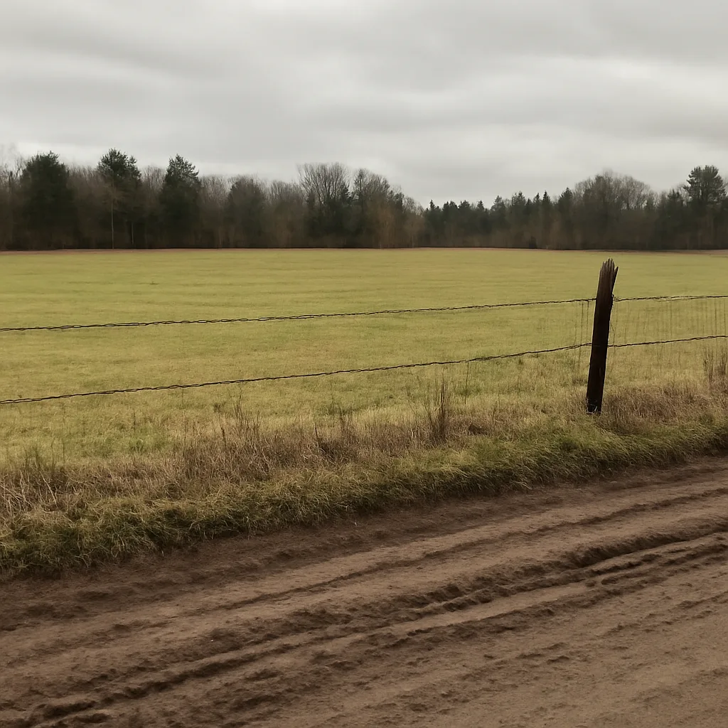 Rural acreage with open grassland and conifer forest in Saratoga Springs, New York