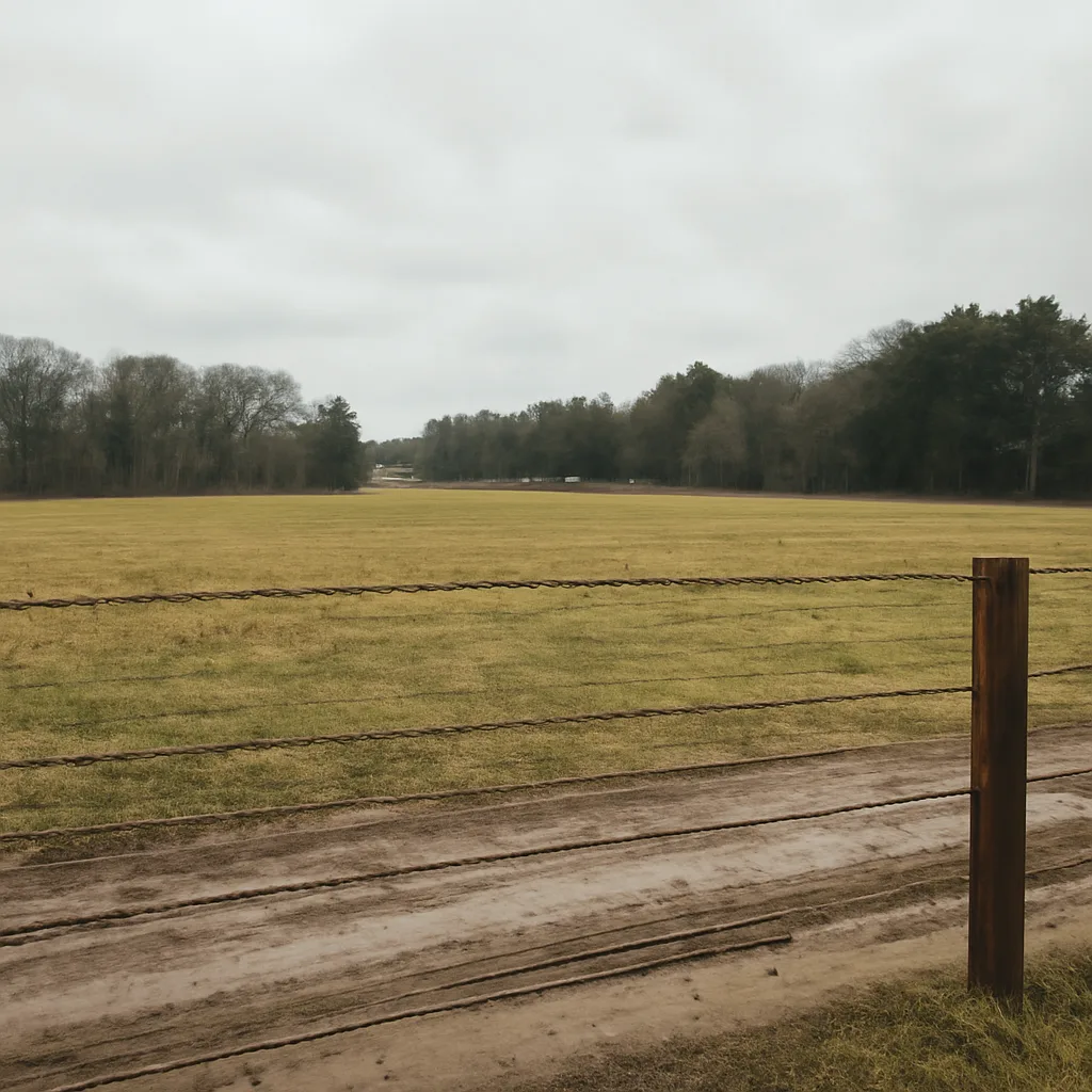 Rural acreage with open grassland and conifer forest in Suffolk County, New York